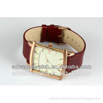 2017 wholesale cheap watch men| square watch with gold stainless steel watch| business watch with genuine leather